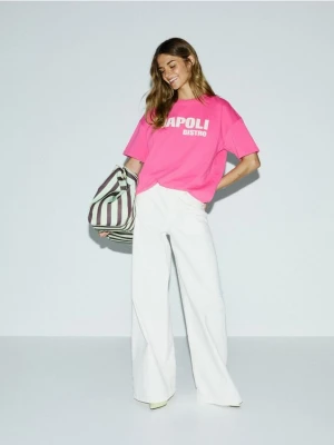 Reserved - T-shirt z nadrukiem - jasnopomarańczowy