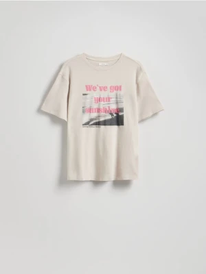Reserved - T-shirt z nadrukiem - jasnoszary