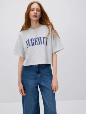 Reserved - T-shirt z nadrukiem - jasnoszary