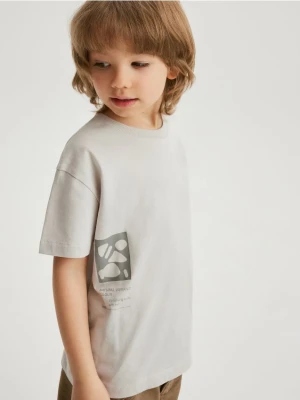 Reserved - T-shirt z nadrukiem - jasnoszary