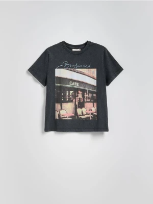 Reserved - T-shirt z nadrukiem - jasnoszary