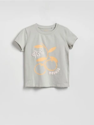 Reserved - T-shirt z nadrukiem - jasnoszary