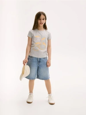 Reserved - T-shirt z nadrukiem - jasnoszary