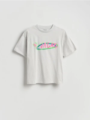 Reserved - T-shirt z nadrukiem - jasnoszary