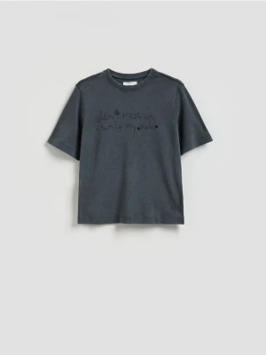Reserved - T-shirt z nadrukiem - jasnoszary