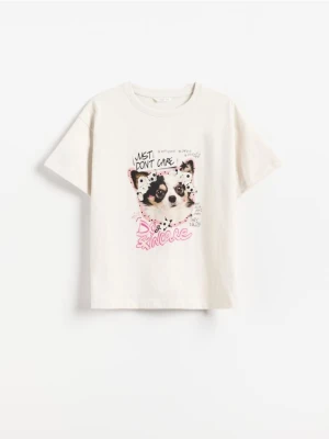 Reserved - T-shirt z nadrukiem - jasnoszary