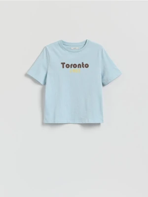 Reserved - T-shirt z nadrukiem - jasnoturkusowy