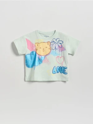 Reserved - T-shirt z nadrukiem - jasnozielony