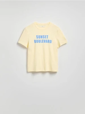 Reserved - T-shirt z nadrukiem - jasnożółty