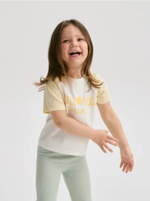 Reserved - T-shirt z nadrukiem - jasnożółty