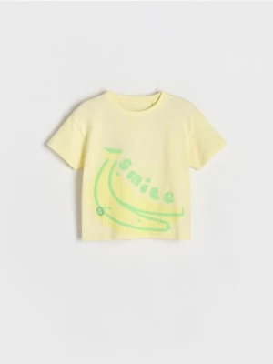 Reserved - T-shirt z nadrukiem - jasnożółty