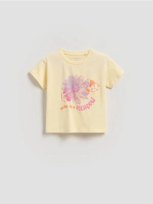 Reserved - T-shirt z nadrukiem - jasnożółty
