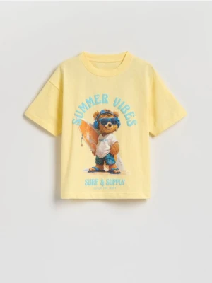 Reserved - T-shirt z nadrukiem - jasnożółty