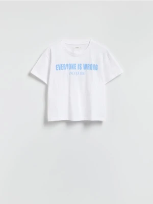 Reserved - T-shirt z nadrukiem - kremowy