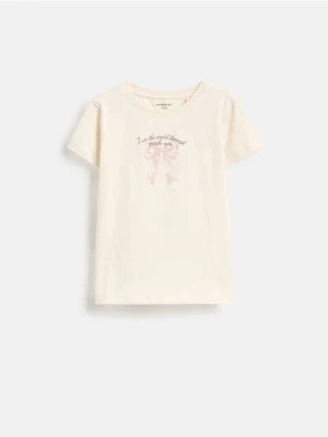 Reserved - T-shirt z nadrukiem - kremowy