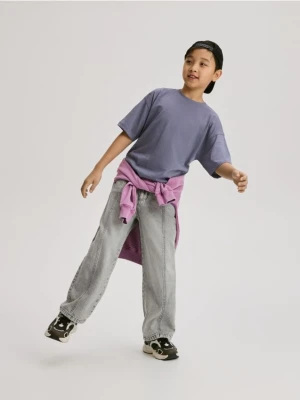 Reserved - T-shirt z nadrukiem - lawendowy