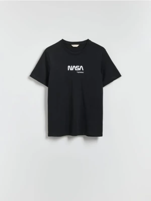 Zdjęcie produktu Reserved - T-shirt z nadrukiem NASA - czarny