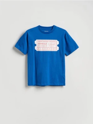 Reserved - T-shirt z nadrukiem - niebieski