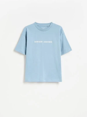 Reserved - T-shirt z nadrukiem - niebieski