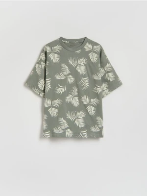 Reserved - T-shirt z nadrukiem - oliwkowy