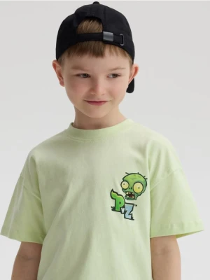 Reserved - T-shirt z nadrukiem PLANTS VS ZOMBIES - jasnozielony