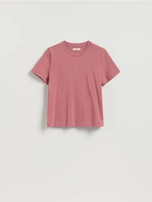 Reserved - T-shirt z nadrukiem - różowy