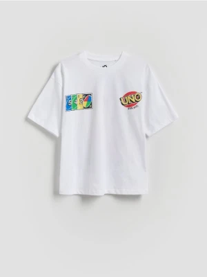 Reserved - T-shirt z nadrukiem UNO - biały