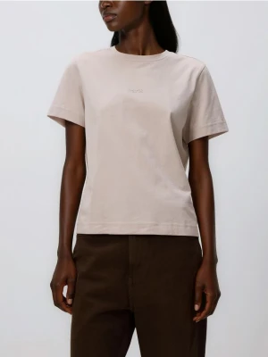 Reserved - T-shirt z nadrukiem - złamana biel