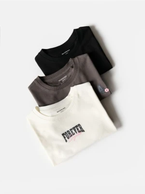 Reserved - T-shirt z nadrukiem3 pack - wielobarwny