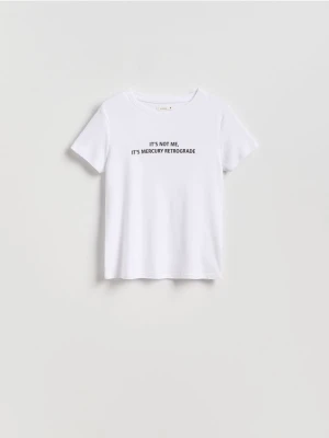 Zdjęcie produktu Reserved - T-shirt z napisem - biały