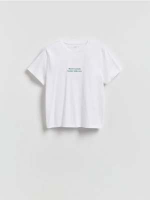 Reserved - T-shirt z napisem - biały