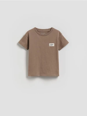 Reserved - T-shirt z naszywką - brązowy