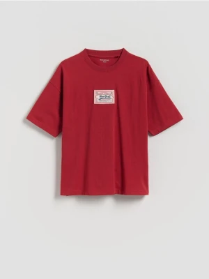 Reserved - T-shirt z naszywką - czerwony