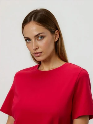 Reserved - T-shirt z ozdobnym detalem - czerwony