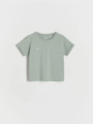 Reserved - T-shirt z ozdobnym haftem - zielony