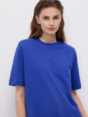 Reserved - T-shirt z poduszkami na ramionach - niebieski