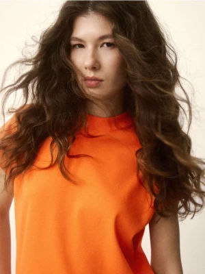 Reserved - T-shirt z raglanowym rękawem - pomarańczowy