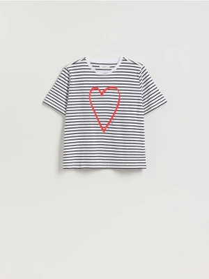 Reserved - T-shirt z sercem - wielobarwny