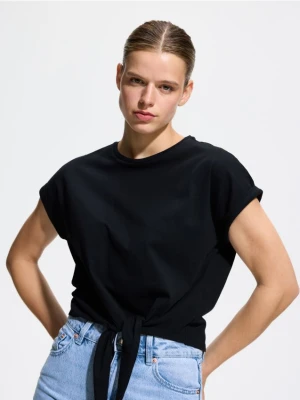 Reserved - T-shirt z wiązaniem - czarny