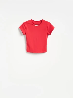 Reserved - T-shirt z wycięciem na plecach - czerwony