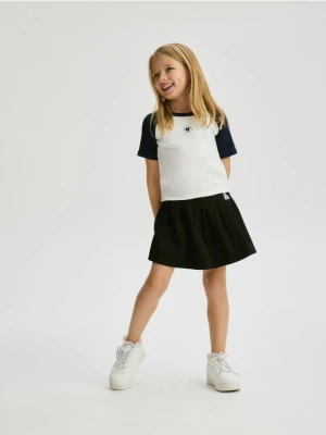 Reserved - T-shirt z wypukłym nadrukiem - granatowy