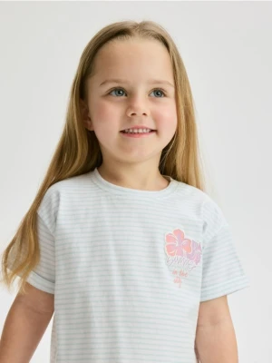 Reserved - T-shirt z wypukłym nadrukiem - jasnoniebieski