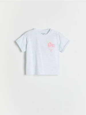 Reserved - T-shirt z wypukłym nadrukiem - jasnoniebieski