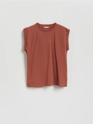 Reserved - T-shirt z zakładką na plecach - brązowy