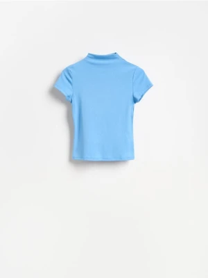 Reserved - T-shirt ze stójką - niebieski