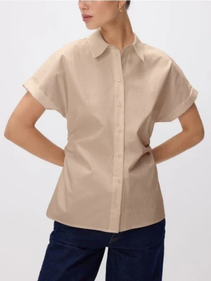 Reserved - Taliowana koszula z bawełną - beżowy