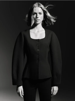 Reserved - Taliowana marynarka - czarny