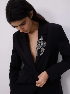 Reserved - Taliowana marynarka z wełną - czarny