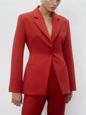 Reserved - Taliowana marynarka z wiskozą - czerwony