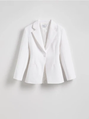 Reserved - Taliowana marynarka z wiskozą - złamana biel